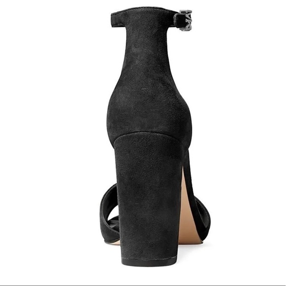 Michael Kors Leela ankle strap block heels black sandals Sz 11 - Picture 6 of 14